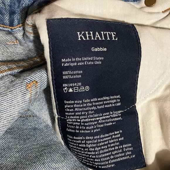 KHAITE Fargo Gabbie Jeans Raw Hem Size 29 - Picture 2 of 8